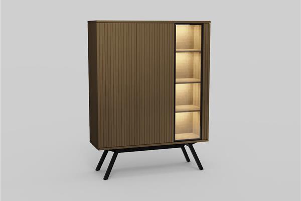 Vitrine-3-deurs - Eiken meubels